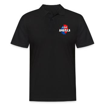 I LOVE AMERICA! Colorful design - Men's Polo Shirt - black - Front - Kai (181cm)