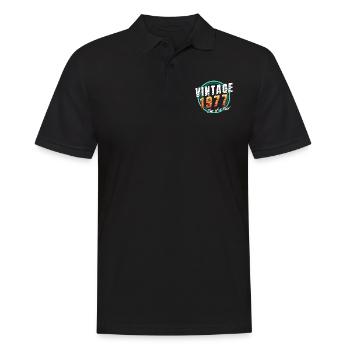 Chemise vintage 1977 pour homme femme 46 ans 46ème - Polo Homme - noir - Devant - Kai (181cm)