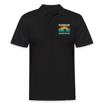 Père kitesurf comme un papa ordinaire mais plus cool - Polo Homme - noir - Devant - Kai (181cm)