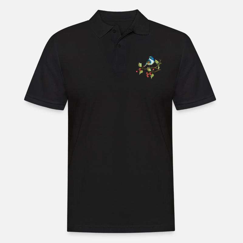 Bunter Vogel - Männer Poloshirt - Schwarz