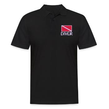 Diver Taucher Shirt - Männer Poloshirt - Schwarz - Vorne - Kai (181cm)