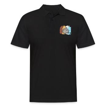 racoon - Men's Polo Shirt - black - Front - Kai (181cm)