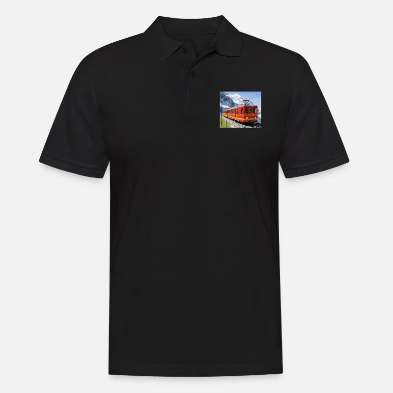 Jungfraujoch - Männer Poloshirt - Schwarz