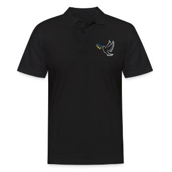 Friedenstaube Ukraine - Männer Poloshirt - Schwarz - Vorne - Kai (181cm)