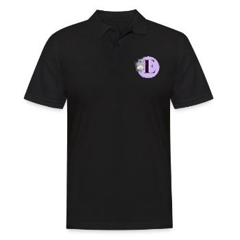 Brief E Blumenkranz - Männer Poloshirt - Schwarz - Vorne - Kai (181cm)