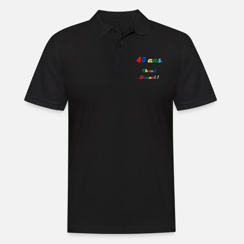 40 ans chaud devant! - Polo Homme - noir