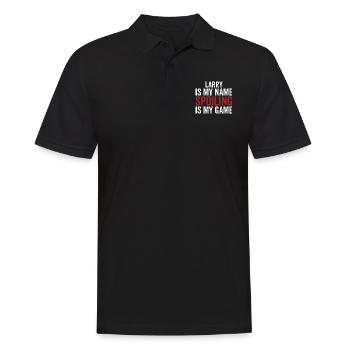 Larry ist mein Name Verderben ist mein Spiel - Männer Poloshirt - Schwarz - Vorne - Kai (181cm)