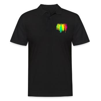 Rainbow dégradé coloré cool rétro tendance Art 2 - Polo Homme - noir - Devant - Kai (181cm)