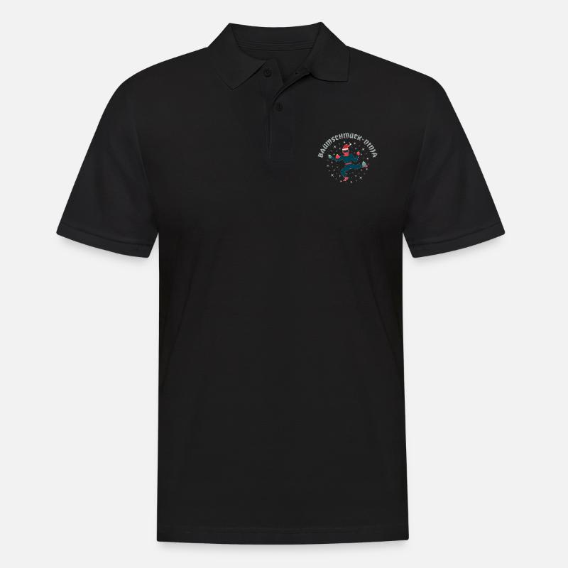 Baumschmuck-Ninja im Retro Flat Design - Männer Poloshirt - Schwarz