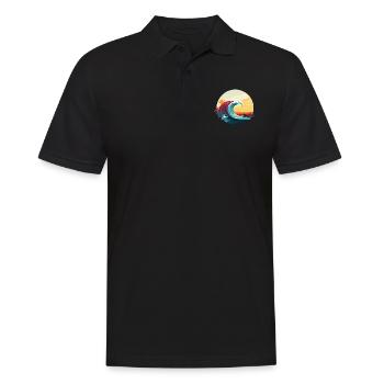 Surf Wave - Men's Polo Shirt - black - Front - Kai (181cm)