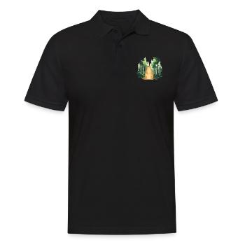 Marmotte fort paysage nature - Polo Homme - noir - Devant - Kai (181cm)