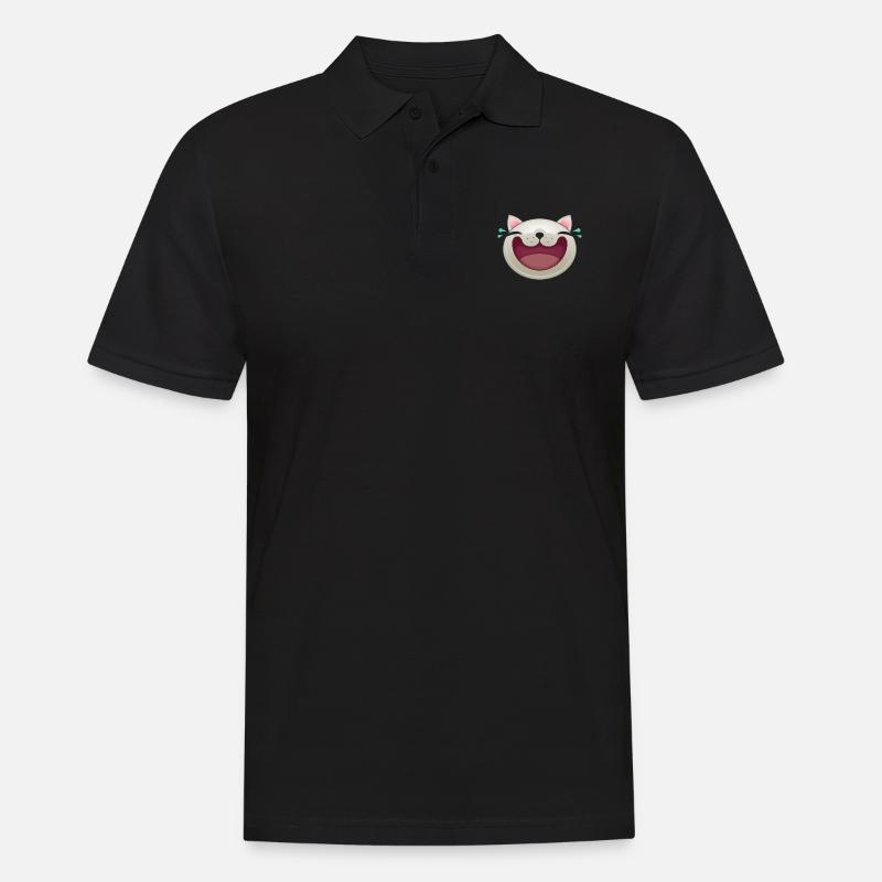 FRÖHLICHE KATZE - Männer Poloshirt - Schwarz