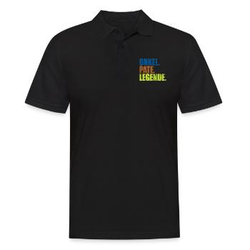 onkel pate legende - Männer Poloshirt - Schwarz - Vorne - Kai (181cm)