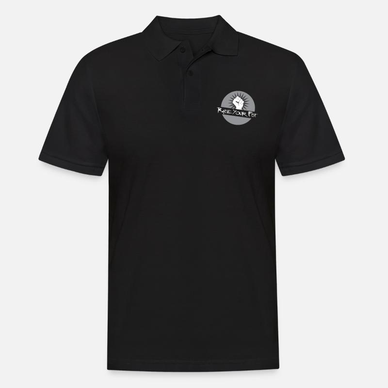 Heben Sie die Faust - Männer Poloshirt - Schwarz