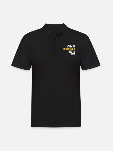 eat sleep handstand repeat - Men's Polo Shirt - black