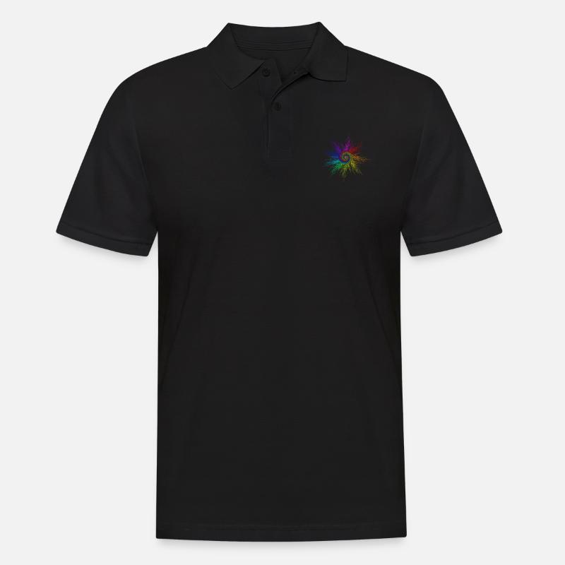 RainbowCircleTwirl - Männer Poloshirt - Schwarz
