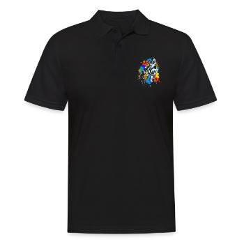 Musik Geschenkidee Violinschlüssel Notenschlüssel - Männer Poloshirt - Schwarz - Vorne - Kai (181cm)