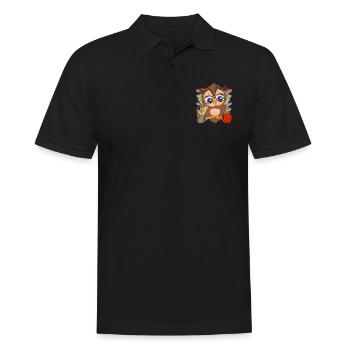 Enrolment Animal Gift Primary School Owl - Men's Polo Shirt - black - Front - Kai (181cm)