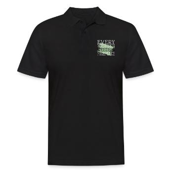 drôle de citation anniversaire cadeau emploi bûcheron - Polo Homme - noir - Devant - Kai (181cm)