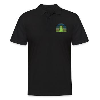 Frosch - Männer Poloshirt - Schwarz - Vorne - Kai (181cm)