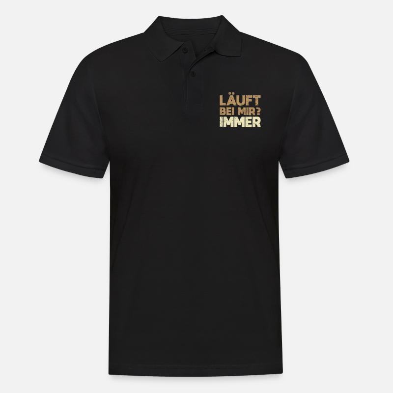 Läuft Bei Mir! Immer - Männer Poloshirt - Schwarz