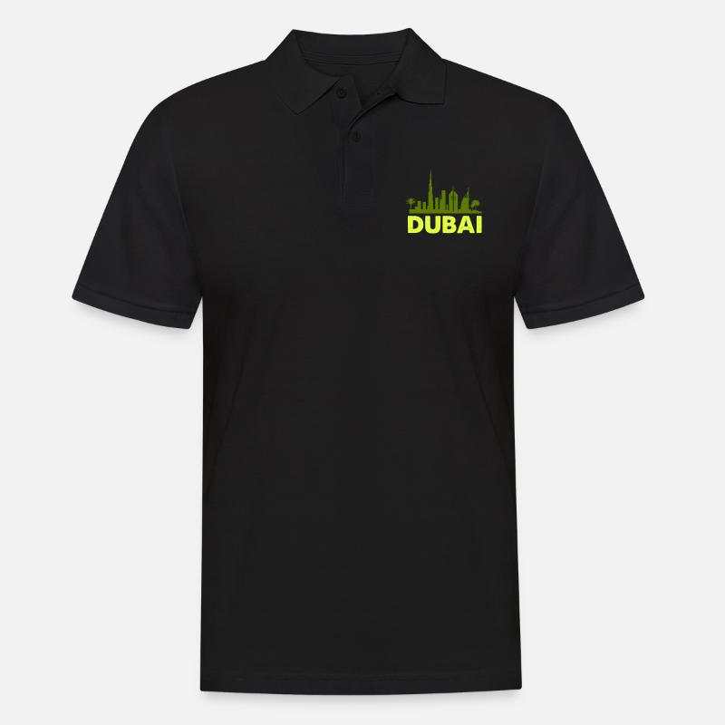 dubai skyline 02 - Männer Poloshirt - Schwarz