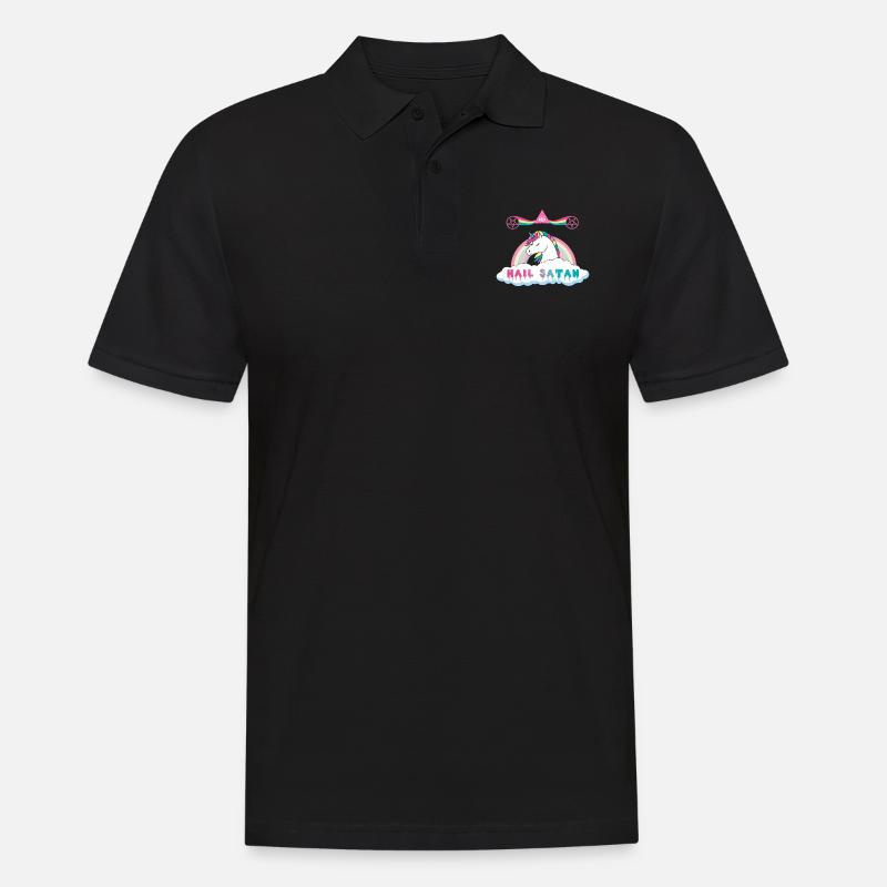 Hagel Satan Einhorn - Männer Poloshirt - Schwarz
