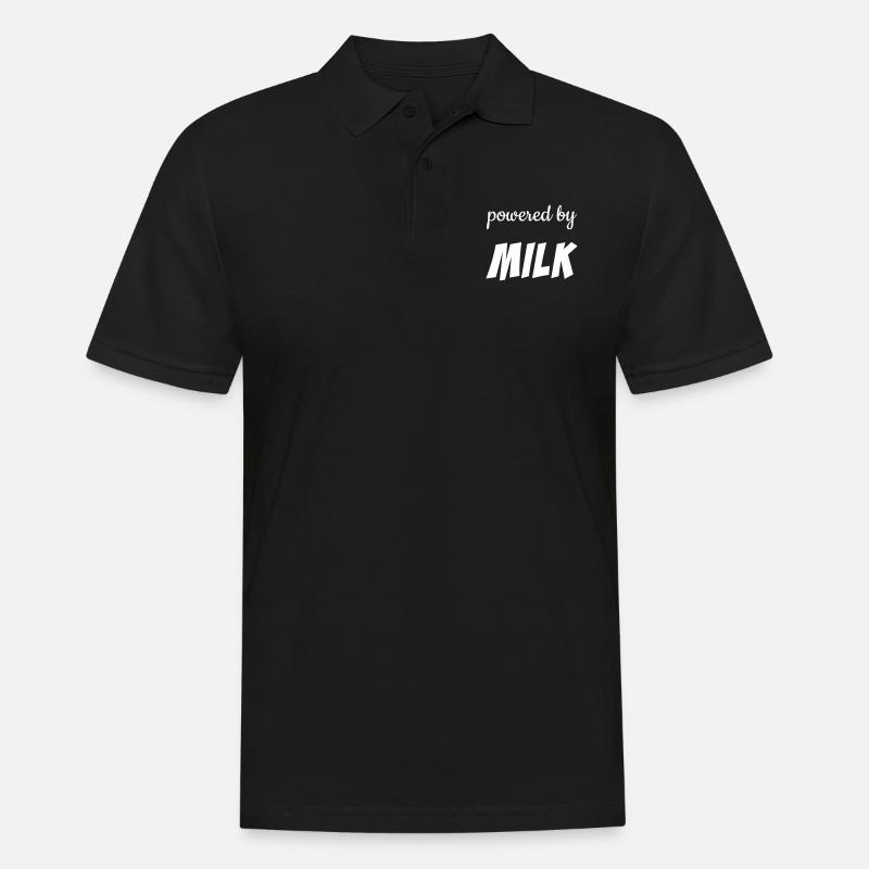 Powered by Milk - Black&White - Männer Poloshirt - Schwarz