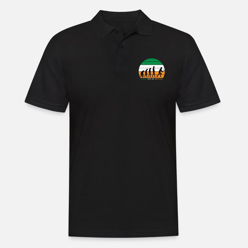 The Evolution of Hurling - Männer Poloshirt - Schwarz