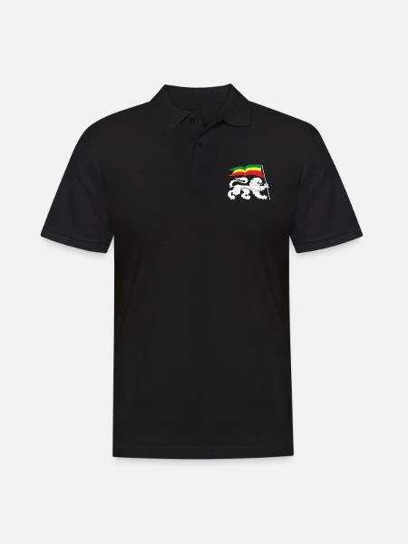 Drapeau Reggaeton Rasta Reggae Lion - Polo Homme - noir