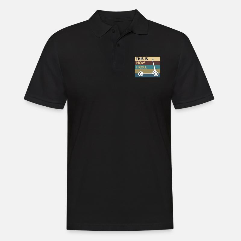 E-Scooter Roller Scooter - Männer Poloshirt - Schwarz