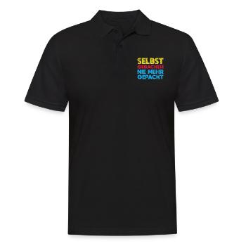 Selbst Gebacken, Nie Mehr Gepackt - Männer Poloshirt - Schwarz - Vorne - Kai (181cm)