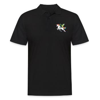 Happy Halloween Einhorn Zombie lustig Geschenk - Männer Poloshirt - Schwarz - Vorne - Kai (181cm)