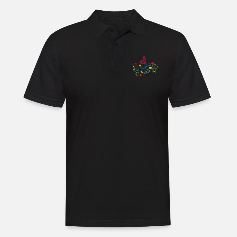Schmetterling - Männer Poloshirt - Schwarz