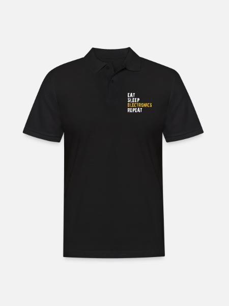 eat sleep electronics repeat - Men's Polo Shirt - black