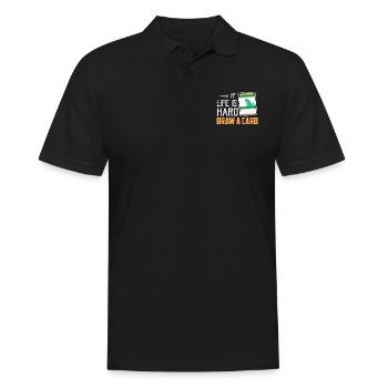 If Life Is Hard - Draw A Card Trading Cards Card C - Männer Poloshirt - Schwarz - Vorne - Kai (181cm)