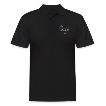 Ostseeweg LEBEN Tee 2023 Hell - Männer Poloshirt - Schwarz - Vorne - Kai (181cm)