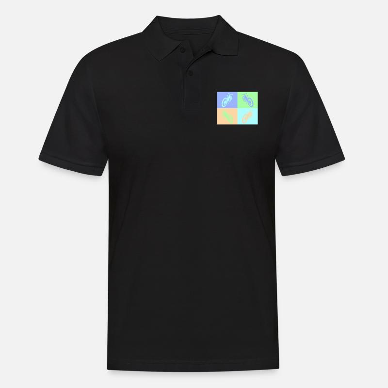 MTB Pop Art pastel - Männer Poloshirt - Schwarz