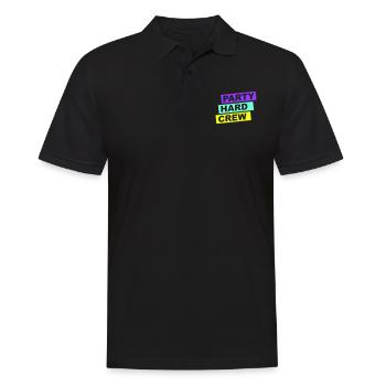 Party Hard Crew Member Team Club Friends Celebrate - Men's Polo Shirt - black - Front - Kai (181cm)