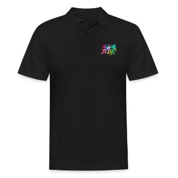 illustration,mountain bike,road bike,graffiti,colorful - Men's Polo Shirt - black - Front - Kai (181cm)