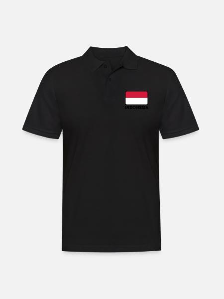 National flag of Indonesia - Men's Polo Shirt - black