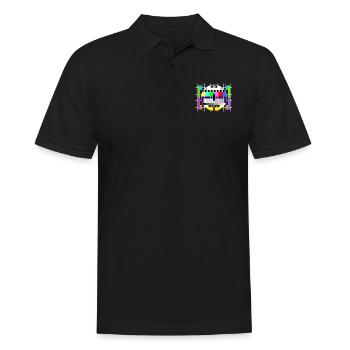 Testbild test card status no signal screen Display - Männer Poloshirt - Schwarz - Vorne - Kai (181cm)