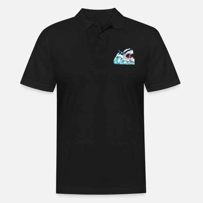 Megalodon attacks ! - Männer Poloshirt - Schwarz