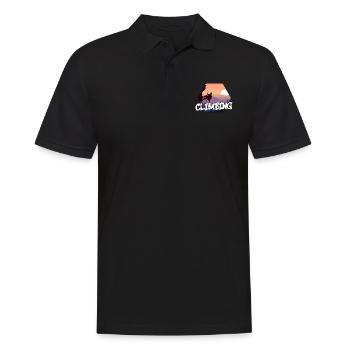In der Natur klettern gehen - Männer Poloshirt - Schwarz - Vorne - Kai (181cm)
