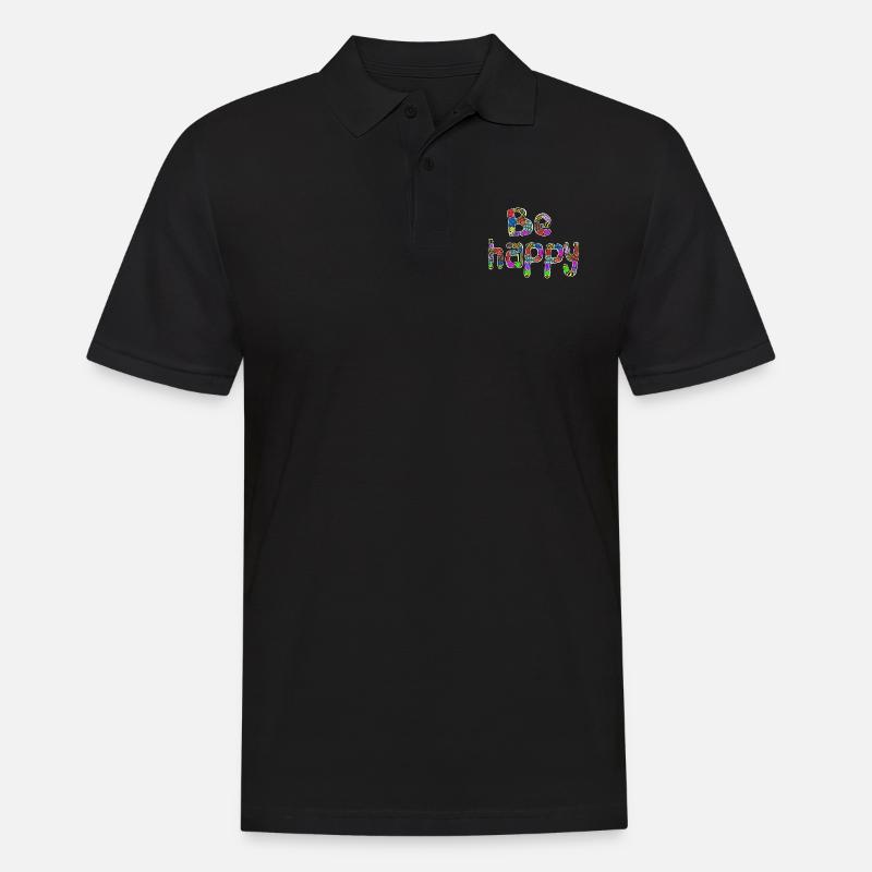 Sei glücklich - Männer Poloshirt - Schwarz