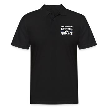 badge cool charpentier travail tshirts citation - Polo Homme - noir - Devant - Kai (181cm)