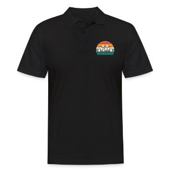 Retro Natur Camping - Männer Poloshirt - Schwarz - Vorne - Kai (181cm)