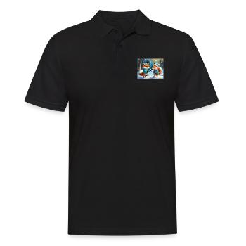 cute little fiend fox everyday life – playing snow - Men's Polo Shirt - black - Front - Kai (181cm)