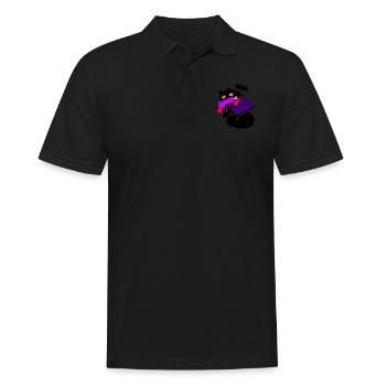 Katze Halloween Fledermaus unheimlich Geschenk - Männer Poloshirt - Schwarz - Vorne - Kai (181cm)