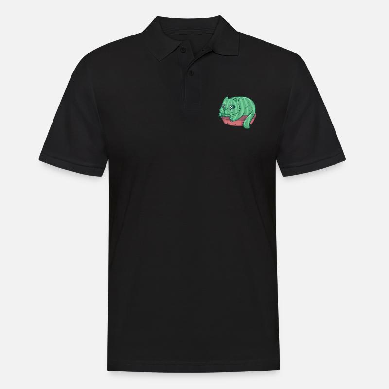 Catcus Katze Kaktus Kätzchen Stubentiger - Männer Poloshirt - Schwarz